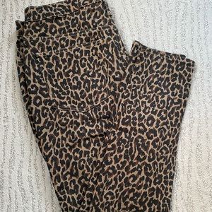 J. CREW HIGH RISE SKINNY TOOTHPICK LEOPARD PRINT JEANS